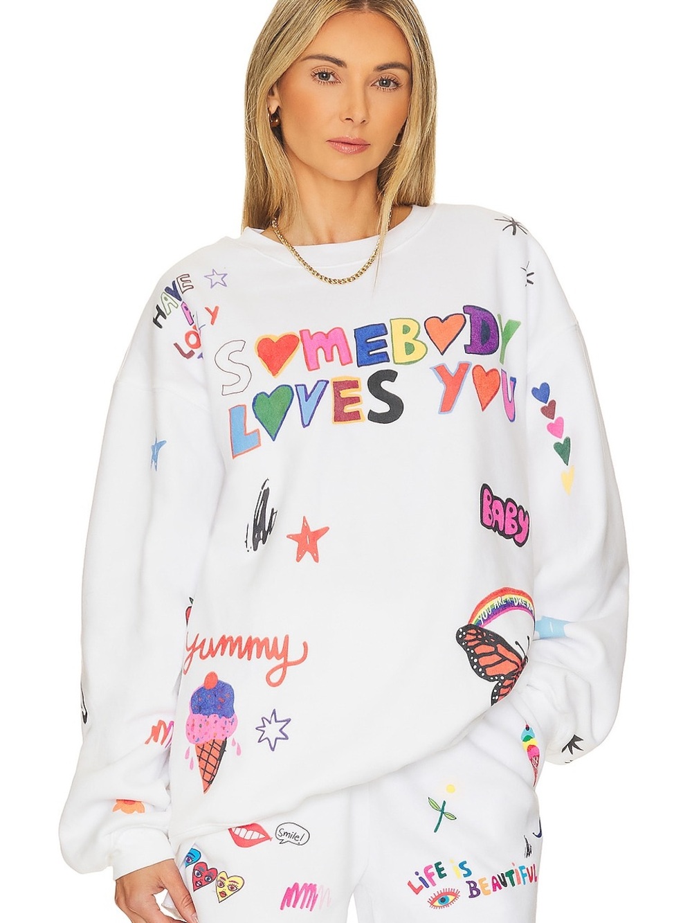 The Mayfair Group iscreamcolour Somebody Loves You Crewneck and jogger set L/XL